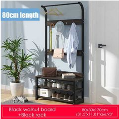 BRAND NEW Coat Rack Shoes Rack Clothes Hanger Bedroom Living Room Furniture Floor Standing Wardrobe Clothes Metal Iron Hanging Shelf BLACK
