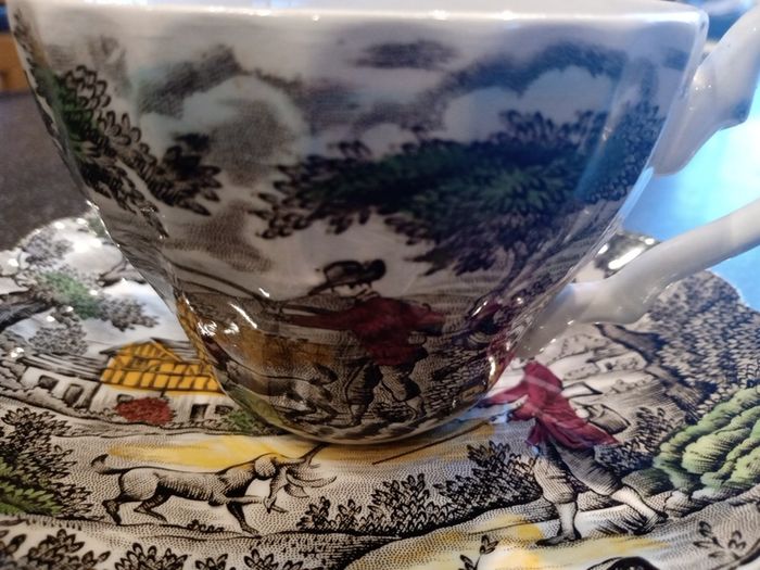 Vintage Myott The Hunter Cup and Saucer Set of 4