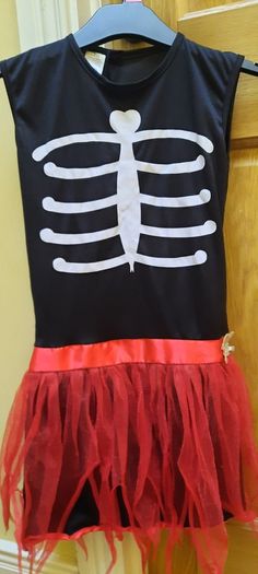 Halloween Skeleton Dress Costume (9-10 yrs)