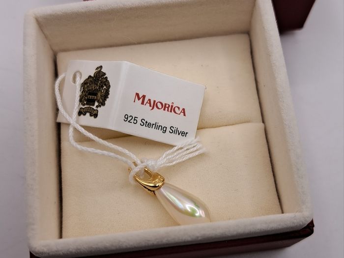 majorica sterling silver pendant