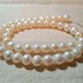 CLEARANCE 2pcs Genuine Freshwater pearls strings of beads white and beige Image 3