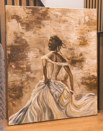 Acrilic paint hand made: Wedding lady
