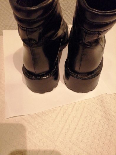 Roby & Pier Black Leather Chunky Boots Size 39/6