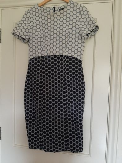 M & S Black White Dress Size 14