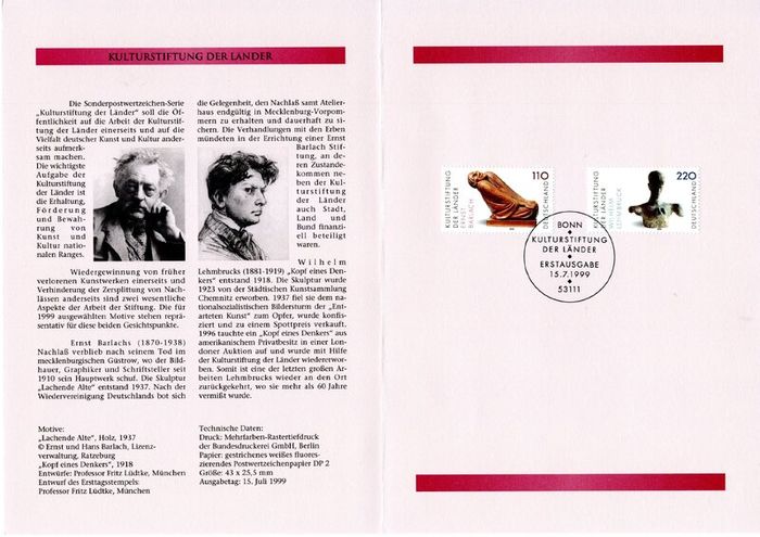 1999 Bundes Republic Deutschland (Germany) Federal Annual Stamp EFT Collection with 42 images of contents