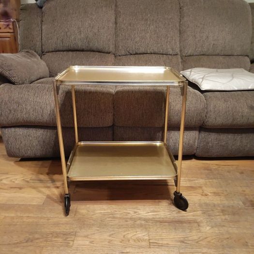 Vintage 2-Tier Woodmat Trolley