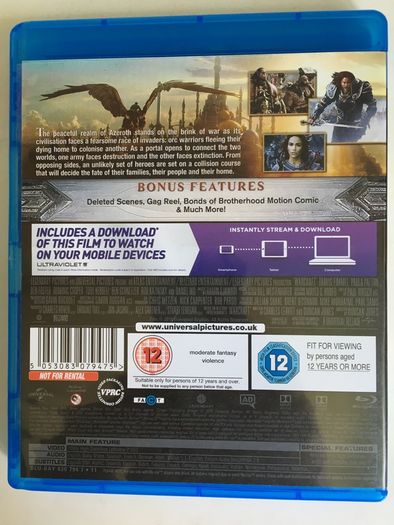 Warcraft [2016] Travis Fimmel, Paula Patton, Ben Foster [Blu-ray Movie]