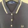 Fred Perry Originals cotton retro tennis dress in navy and white Image 2