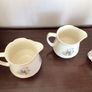 Vintage Edwardian Lady in flower garden set of three graduating  water jugs Image 6