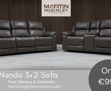 New Sofas 3+2 Grey Fabric Nando Sets