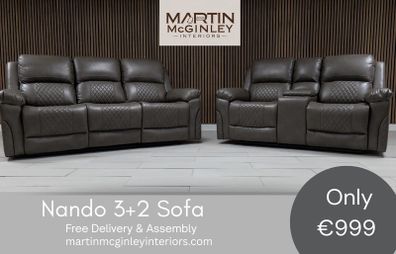 New Sofas 3+2 Grey Fabric Nando Sets