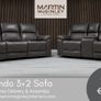 New Nando 3+2 Full Recliner Suede Fabric Grey Image 3