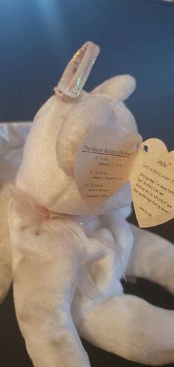 Collection of White & Grey Beanie Bears