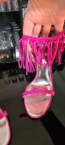 Karen Millen Pink Suede Tassel Leather Heels size 6