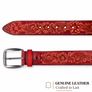 Unisex Genuine Leather Tooled Belt Vintage Floral Western Leather Belt Image 10