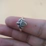 Lot Of Vintage 3 Adjustable Flower desgin Brass Rings With Jade ,Lapis Lazuli ,MoonStone Image 7