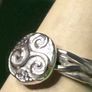 Handmade sterling silver Triskele woven ring. Size K Image 2