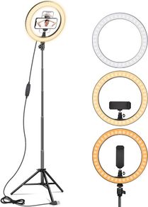 FREE SHIPPING Ring Light 10" with 67" Extended Tripod Stand & Phone Holder for YouTube Video, Camera Led Ring Light for Streaming, Makeup, Selfie Photography Compatible with iPhone Android