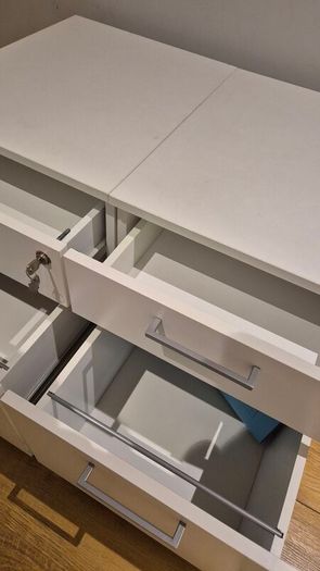 Pair of White IKEA Office Drawers - Heavy Duty - Bedside or Desk Use