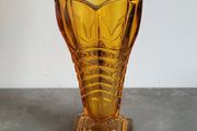Art deco amber glass vase