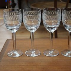 Tipperary Crystal Diamond-Cut Wine Glasses (Set of 4)