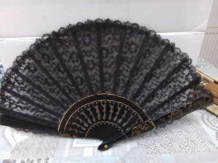 Two black vintage  fans