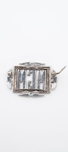 1930s Art Deco Silver Marcasite Monogram Brooch