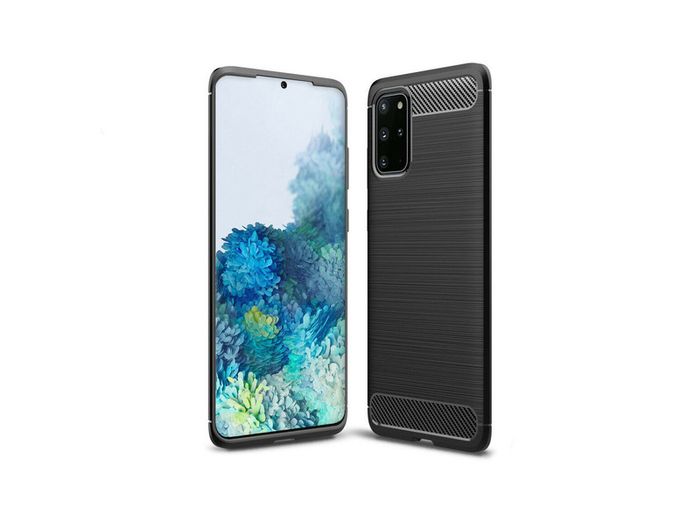 Samsung Galaxy S20 Plus Case Cover Carbon Fiber Design Shockproof Black Armor - FHT03SMK3