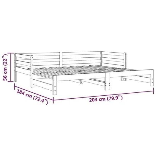 Pull-out Day Bed without Mattress White 2x 90x200 cm