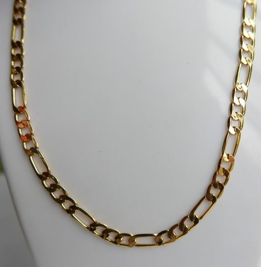 MEN'S 18ct Yellow Gold Plated Figaro Chain Necklace length 16"