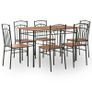 7 Piece Dining Set MDF and Steel Brown Image 5