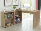 Corner Desk 4 Shelves Oak