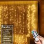 LED Window Curtain Fairy Twinkle Lights, 3mx3m 300leds USB Operated 8 Modes Icicle String Lights with Remote & Timer for Indoor Xmas Party Home Garden Decoration Image 5