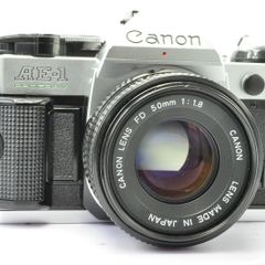 Canon AE-1 Program Silver/ Chrome 35mm SLR Film Camera with fast Canon FD 50mm f1. 8 FDn, Recently FULLY SERVICED and in Good Condition.