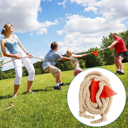 Outdoor Games Tug of War Rope for Kids and Adults (Khaki, 12 M)
