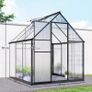 Polycarbonate Greenhouse with Swing Door and Adjustable Window, Walk-in Greenhouse with Rain Gutter, 6 x 6.5ft, Black Image 3