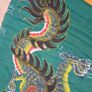Large Hand Painted Chinese Dragon Wall Fan 89cm Folding 165cm Open Bamboo Vintage Image 4