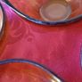Vereco France Amber Glass 9 Piece Two Handled Soup Bowls and Cups And Saucer Image 10