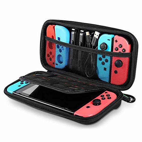 Nintendo Switch OLED Console EVA Hard Protective Case Zip Cover Carry Bag Pouch Black