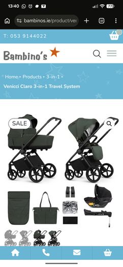 Pram 3in1 & next to me crib