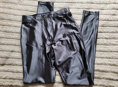 Glamorous Black / Grey Shiny Leggings