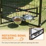 Outdoor Dog Kennel Puppy Play Pen with Canopy Garden Playpen Fence Crate Enclosure Cage Rotating Bowl 141 x 141 x 151 cm Image 4