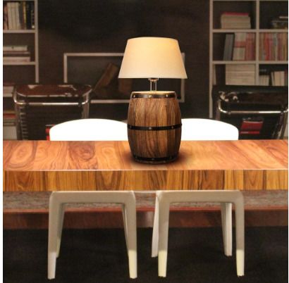 Natural barrel decoration lighting table lamp bedroom bedside night light bar cafe restaurant creative desk lights