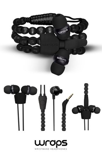 Headphones wraps wristband ebony Brand New
