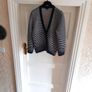 Cos Navy/Cream 100% Wool  Cardigan Size S Image 2