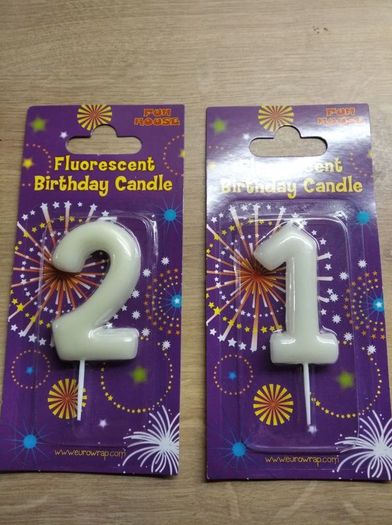 Fluorescent Birthday Candles