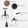 Affordable Industrial Style Height Adjustable Swivel Bar Stool With Natural Pinewood Top Image 5