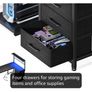 L Shaped Gaming Desk with Drawers & Shelf, 110 x 80 cm Image 2