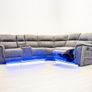 Hannan Electric Grey Fabric Recliner Sofa Image 4