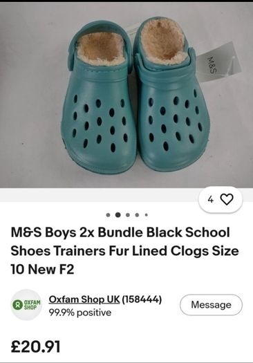 Brand New M&S Unisex Crocs With Cosy Fur Lining - Colour - Dusted Aqua - Size - U.K.12 - RRP - 10.00 - Sterling - 13.99 - Euro